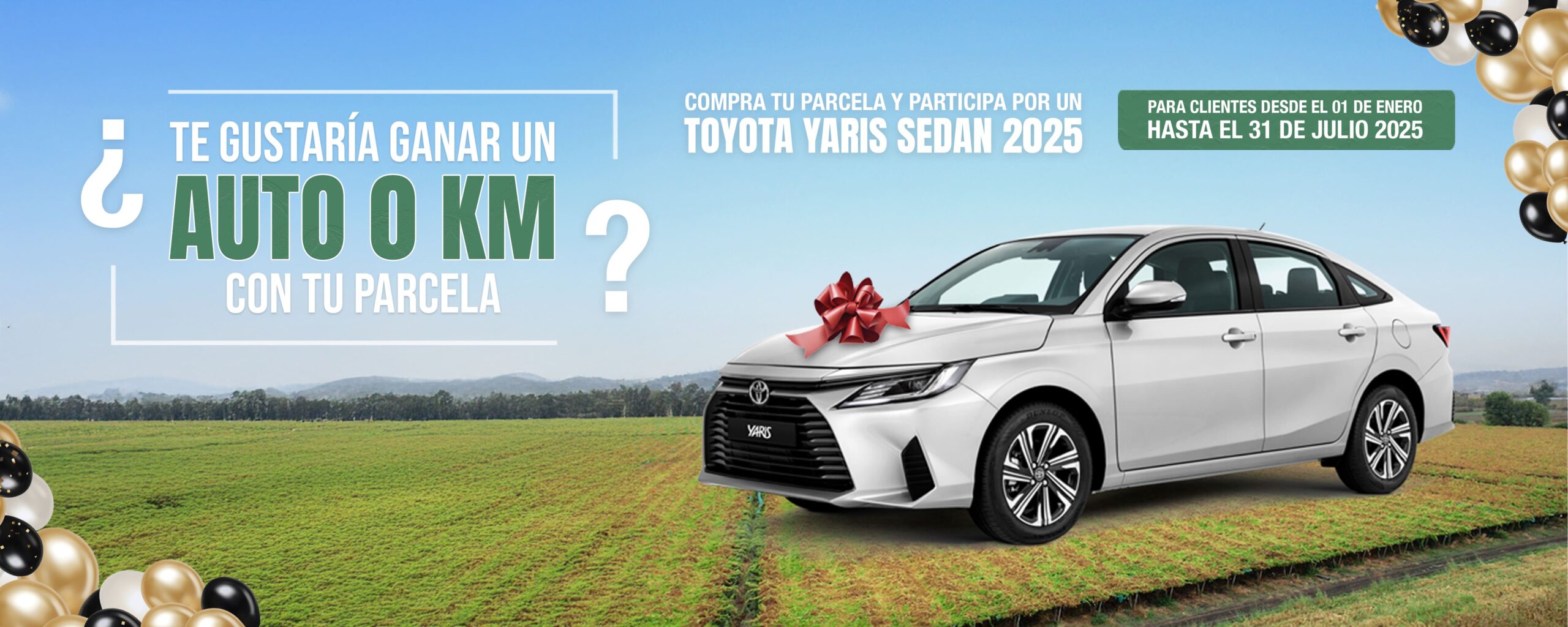Compra una parcela y participa por un TOYOTA YARIS 2025